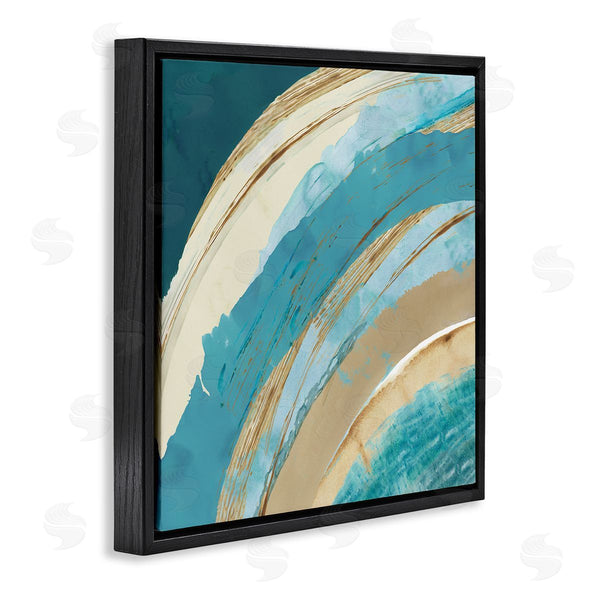 Stupell Industries Flora Kouta | Blue Wave Rainbow Abstract Blue Beige Arches Wall Art