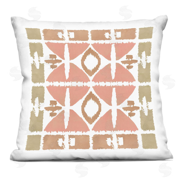 stupell industries Flora Kouta | Bohemian Ikat Geometric Shapes Printed Throw Pillow