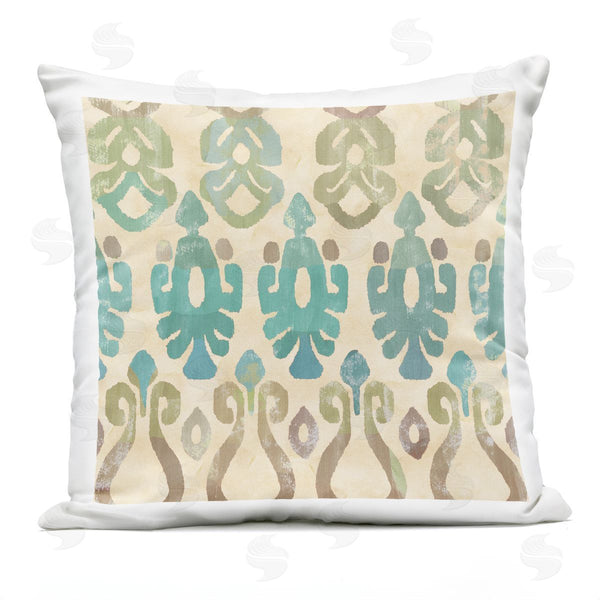Stupell Industries Flora Kouta | Boho Ikat Pattern Teal Accent Printed Throw Pillow
