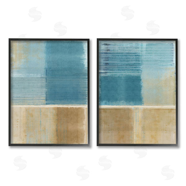 Stupell Industries Flora Kouta | Brown & Blue Abstraction