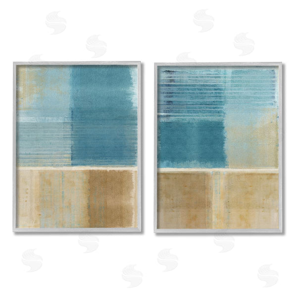 Stupell Industries Flora Kouta | Brown & Blue Abstraction