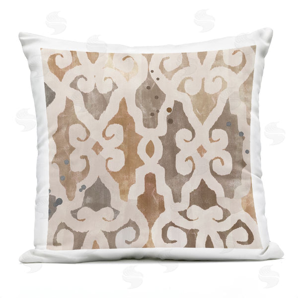Stupell Industries Flora Kouta | Brown Earthy Geometric Pattern Printed Throw Pillow