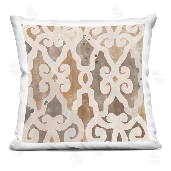 stupell industries Flora Kouta | Brown Earthy Geometric Pattern Printed Throw Pillow