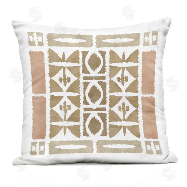 Stupell Industries Flora Kouta | Earthy Linear Symmetrical Shapes Printed Throw Pillow
