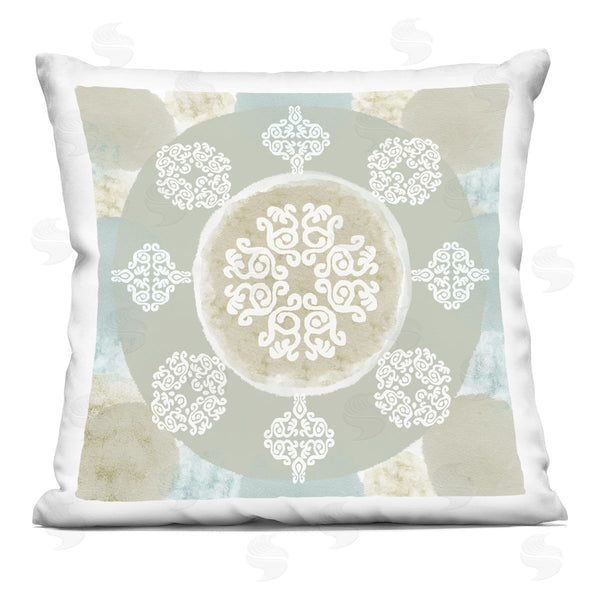 stupell industries Flora Kouta | Earthy Muted Geometric Pattern Printed Throw Pillow
