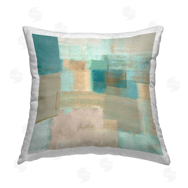 Stupell Industries Flora Kouta | Geometric Pattern Layers Printed Throw Pillow