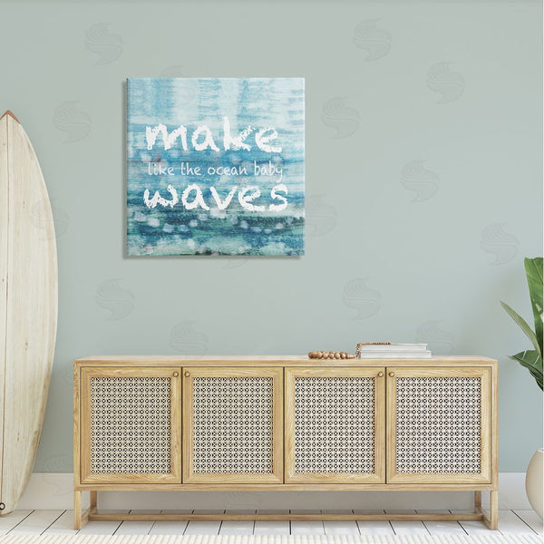 Stupell Industries Flora Kouta | Make Waves Like The Ocean Baby Abstract Wall Art