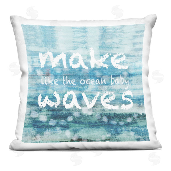 stupell industries Flora Kouta | Make Waves Like The Ocean Phrase Printed Throw Pillow