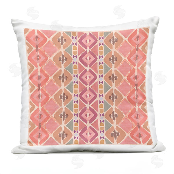 Stupell Industries Flora Kouta | Pink Geometric Boho Pattern Printed Throw Pillow
