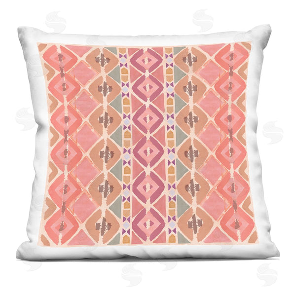 stupell industries Flora Kouta | Pink Geometric Boho Pattern Printed Throw Pillow