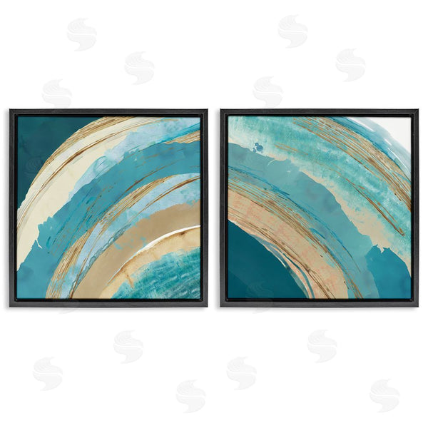 Stupell Industries Flora Kouta | Playful Abstract Turquoise Rainbow Arches Wall Art
