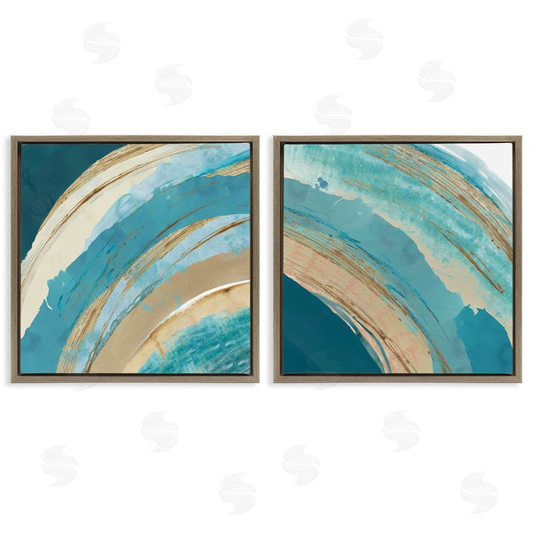 Stupell Industries Flora Kouta | Playful Abstract Turquoise Rainbow Arches Wall Art