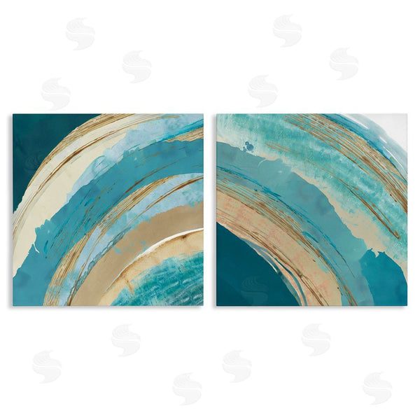 stupell industries Flora Kouta | Playful Abstract Turquoise Rainbow Arches Wall Art