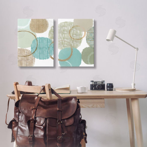 Stupell Industries Flora Kouta | Textured Layered Aqua Circles Wall Art