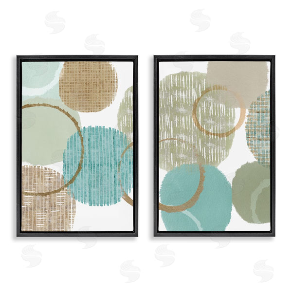 Stupell Industries Flora Kouta | Textured Layered Aqua Circles Wall Art