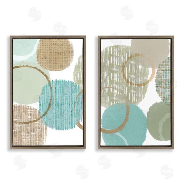 Stupell Industries Flora Kouta | Textured Layered Aqua Circles Wall Art