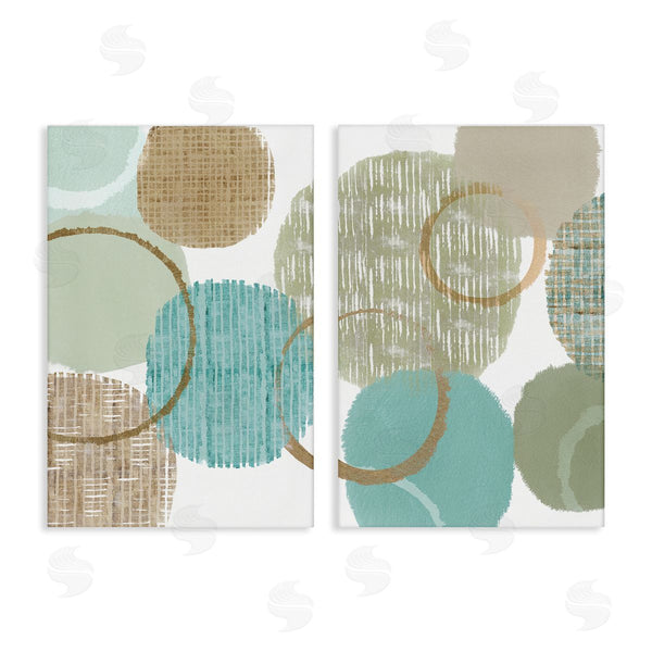 stupell industries Flora Kouta | Textured Layered Aqua Circles Wall Art