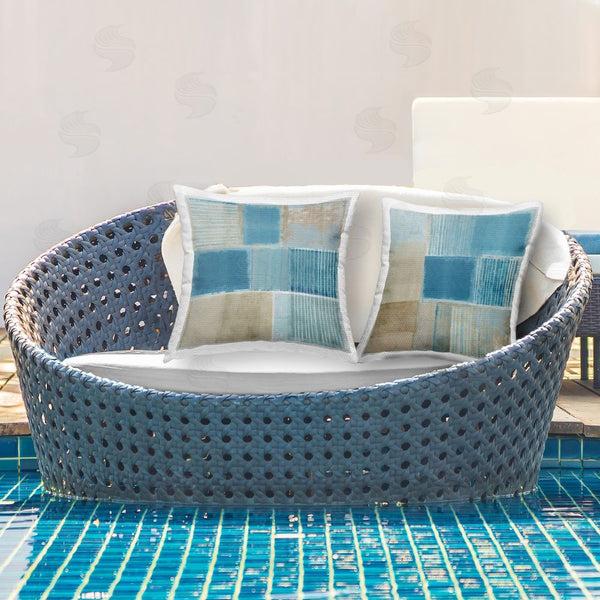 Stupell Industries Flora Kouta | Weathered Geometric Pattern Printed Throw Pillow Set