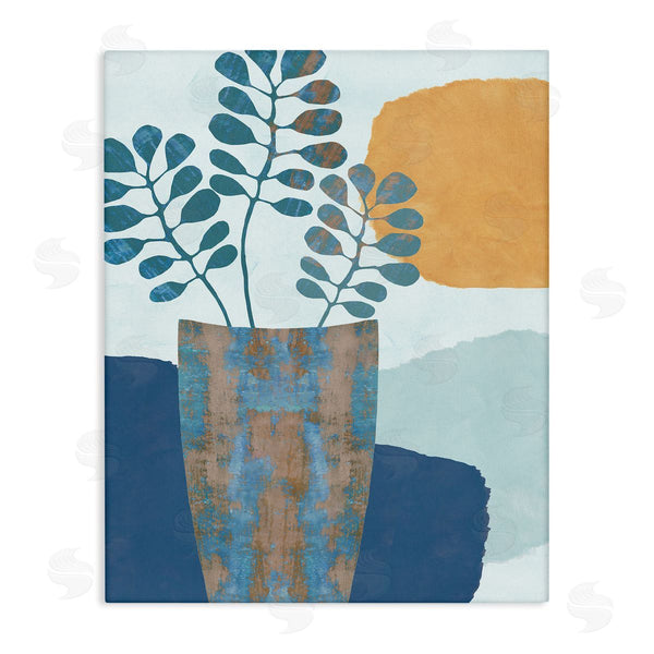 stupell industries Flora Kouta | Western Eucalyptus Plant Vase Orange Sun Wall Art