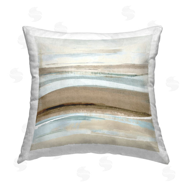 stupell industries Flora Kouta | Winter Sands Abstract Landscape Printed Throw Pillow