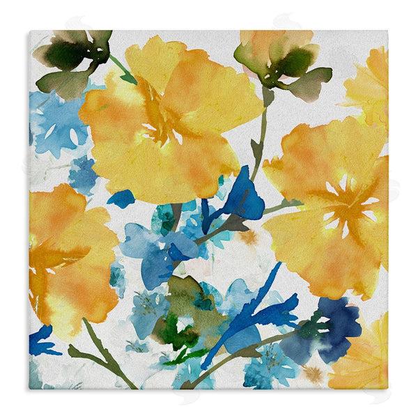 stupell industries Flora Kouta | Yellow & Blue Hibiscus