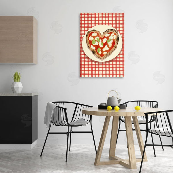 Stupell Industries Florentina Dolci | Heart Pizza On Red Check