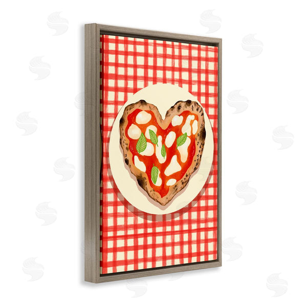 Stupell Industries Florentina Dolci | Heart Pizza On Red Check