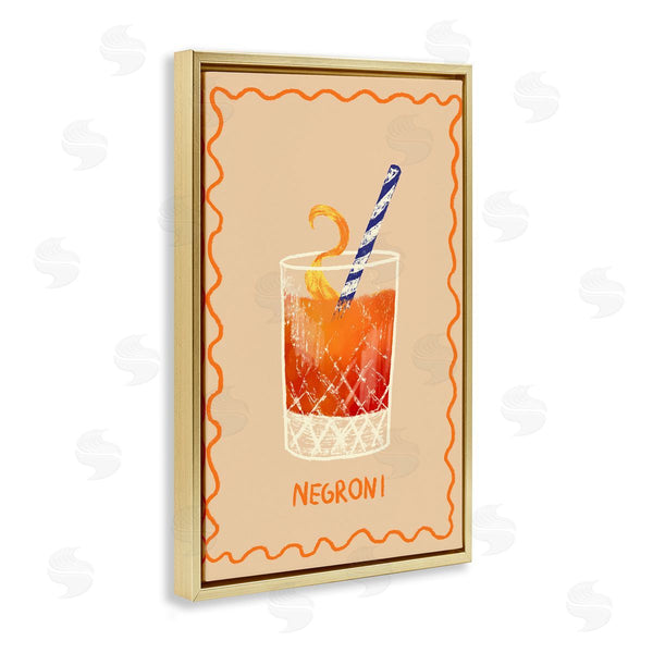 Stupell Industries Florentina Dolci | Negroni With Striped Straw