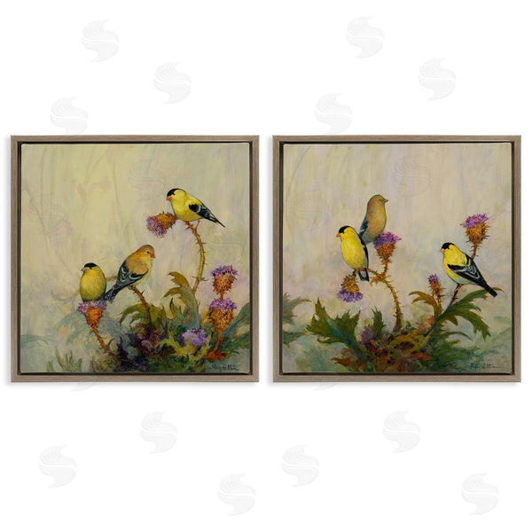 Stupell Industries Floy Zittin | American Goldfinches Perched