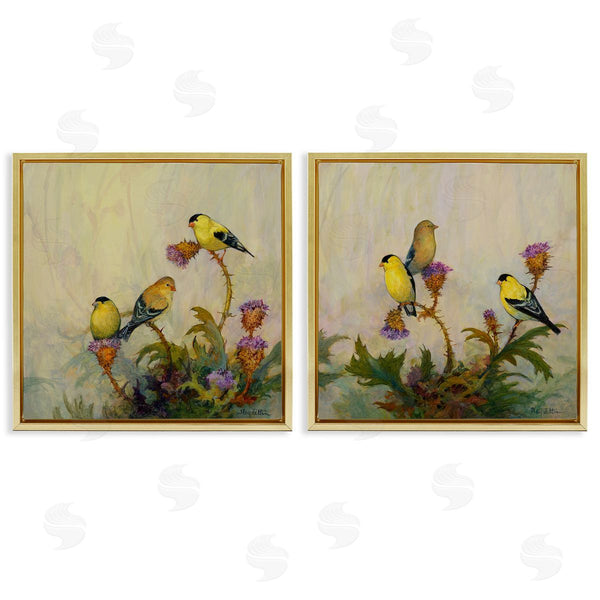 Stupell Industries Floy Zittin | American Goldfinches Perched