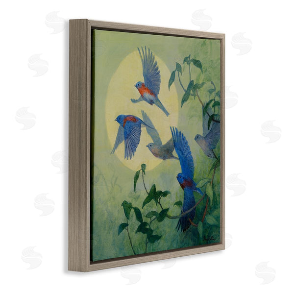 Stupell Industries Floy Zittin | Bluebird Flock Over Moon