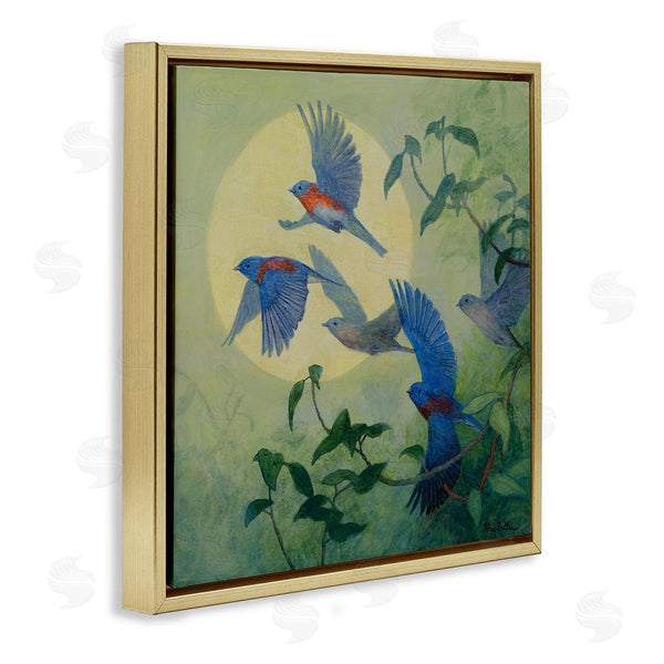Stupell Industries Floy Zittin | Bluebird Flock Over Moon