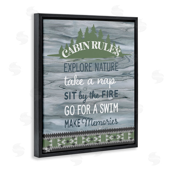 Stupell Industries Fluidity/PDR LLC. | Cabin Rules With Rustic Pattern Wall Art