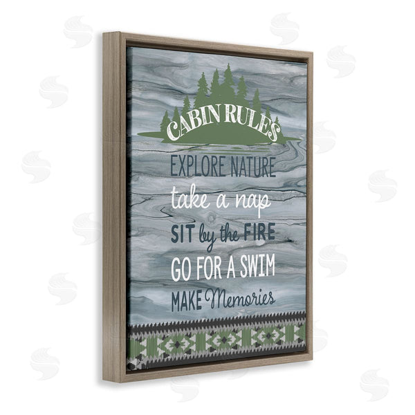 Stupell Industries Fluidity/PDR LLC. | Cabin Rules With Rustic Pattern Wall Art