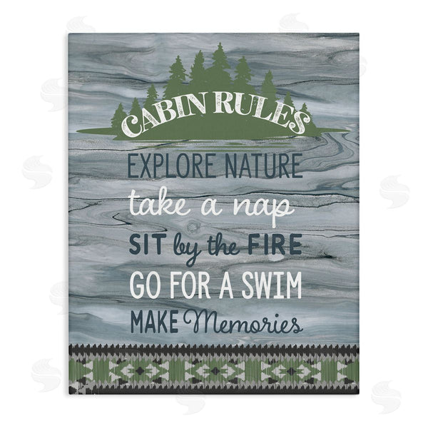 stupell industries Fluidity/PDR LLC. | Cabin Rules with Rustic Pattern Wall Art