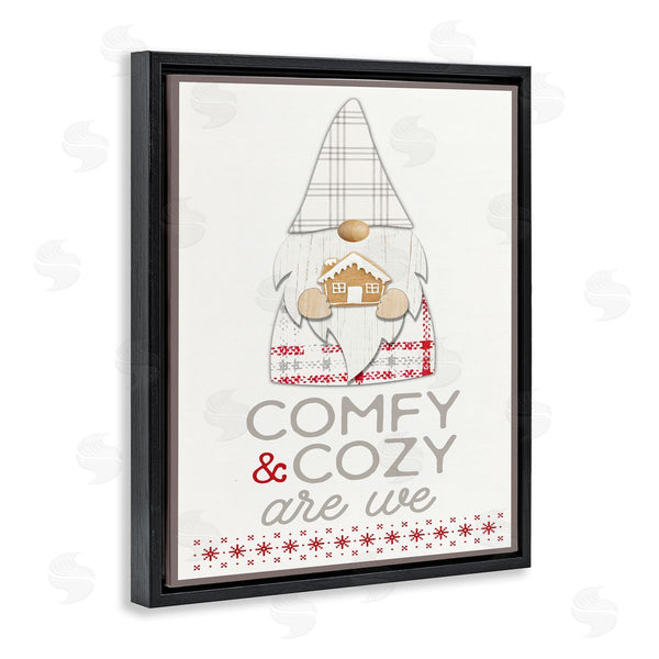 Stupell Industries Fluidity/PDR LLC. | Comfy And Cozy Phrase Red Plaid Christmas Gnome