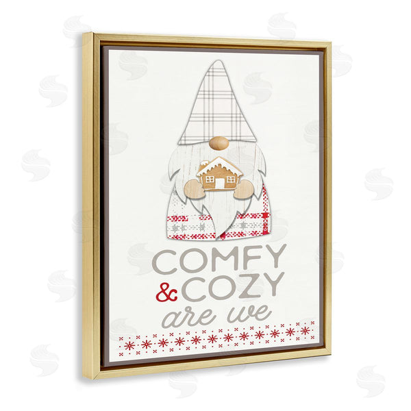 Stupell Industries Fluidity/PDR LLC. | Comfy And Cozy Phrase Red Plaid Christmas Gnome