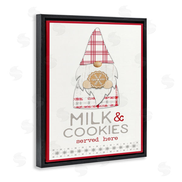 Stupell Industries Fluidity/PDR LLC. | Milk And Cookies Phrase Christmas Plaid Gnome