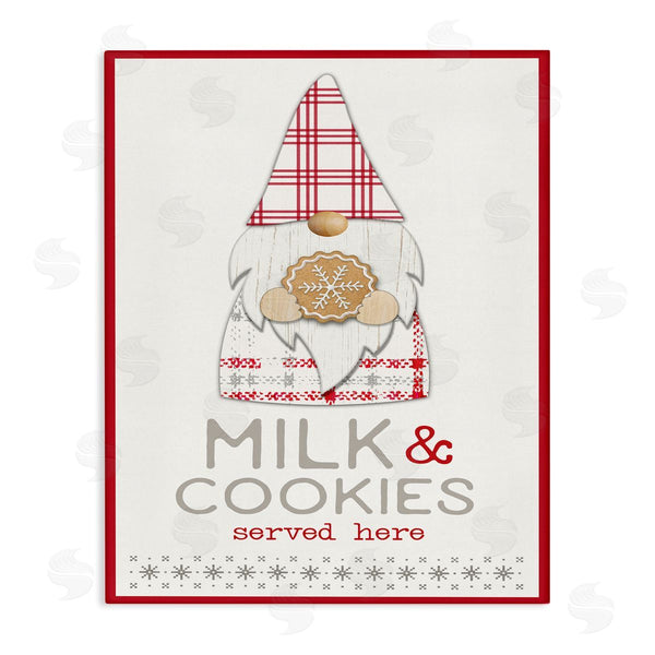 stupell industries Fluidity/PDR LLC. | Milk and Cookies Phrase Christmas Plaid Gnome