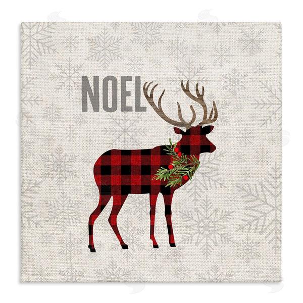 stupell industries Fluidity/PDR LLC. | Noel Phrase Patchwork Reindeer Christmas Snowflakes Wall Art