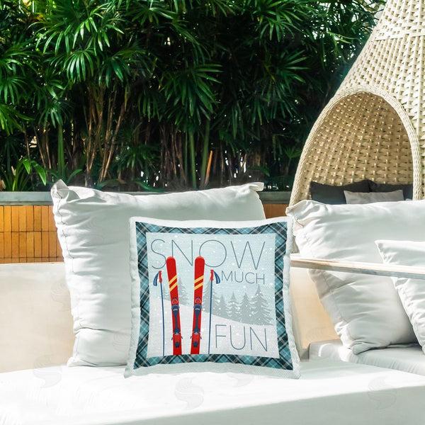 Stupell Industries Fluidity/PDR LLC. | Snow Much Fun With Plaid Printed Throw Pillow