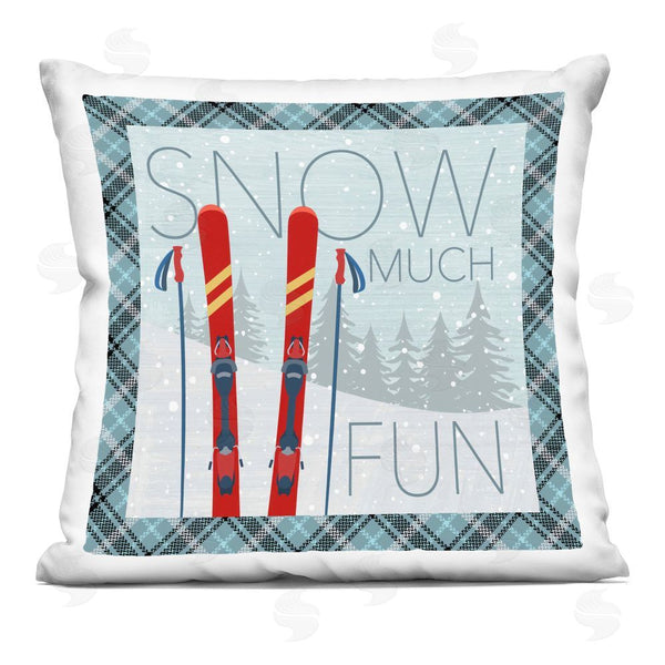 stupell industries Fluidity/PDR LLC. | Snow Much Fun with Plaid Printed Throw Pillow