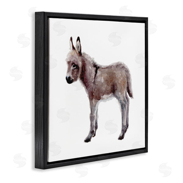 Stupell Industries Fox Hollow Studios | Baby Donkey Watercolor Portrait Children's Nursery Animal Wall Art