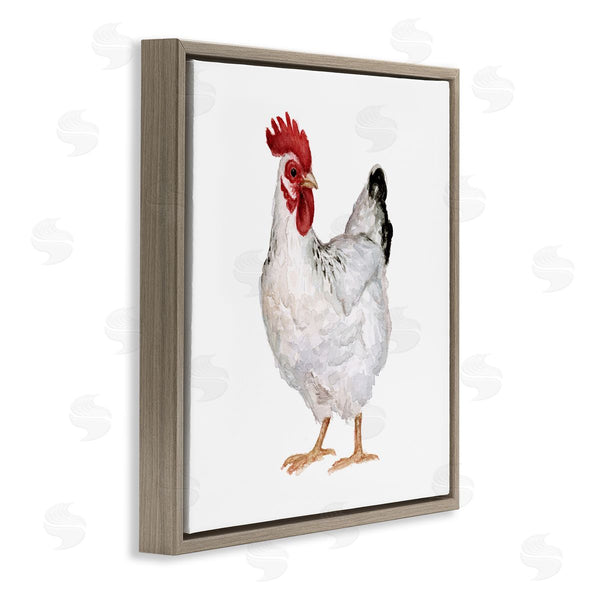 Stupell Industries Fox Hollow Studios | Quaint Chicken Watercolor Painting Farm Hen Portrait Wall Art