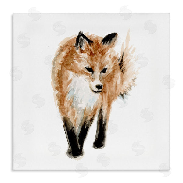 stupell industries Fox Hollow Studios | Red Fox Watercolor Painting Kids' Nursery Wild Animal Wall Art