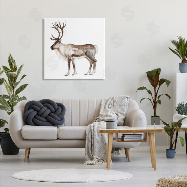 Stupell Industries Fox Hollow Studios | Reindeer Wild Animal Children's Nursery Watercolor Painting Wall Art