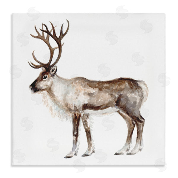 stupell industries Fox Hollow Studios | Reindeer Wild Animal Children's Nursery Watercolor Painting Wall Art