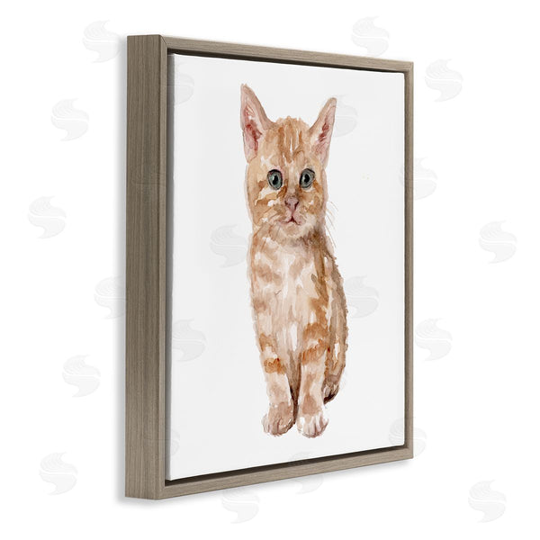 Stupell Industries Fox Hollow Studios | Tabby Cat Kitten Watercolor Portrait Nursery Animal Wall Art