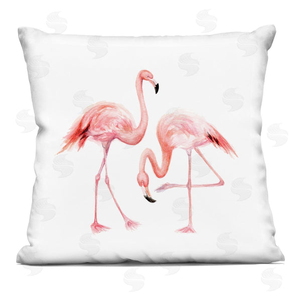 stupell industries Fox Hollow Studios | Watercolor Flamingo Pair Printed Throw Pillow