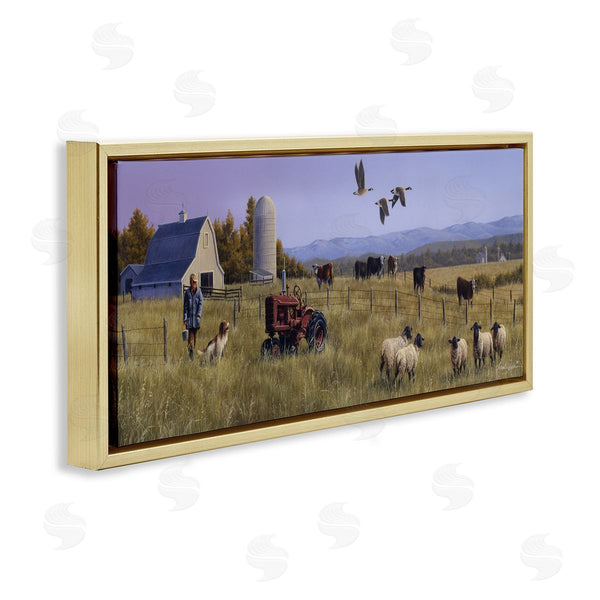 Stupell Industries Frank Parker (Young) | Geese Over Lush Farm Scene Wall Art